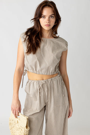 SALE - Penny Striped Drawstring Top