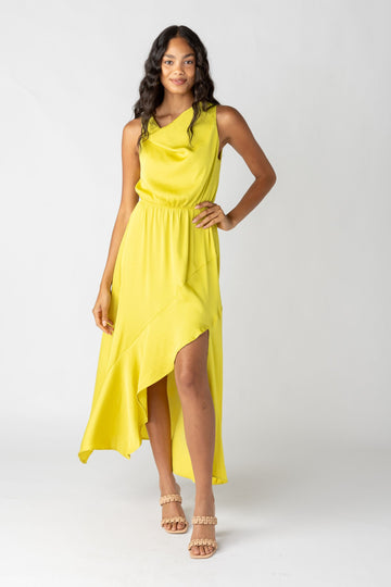 The Bruckman Cowl Neck Draped Maxi Dress