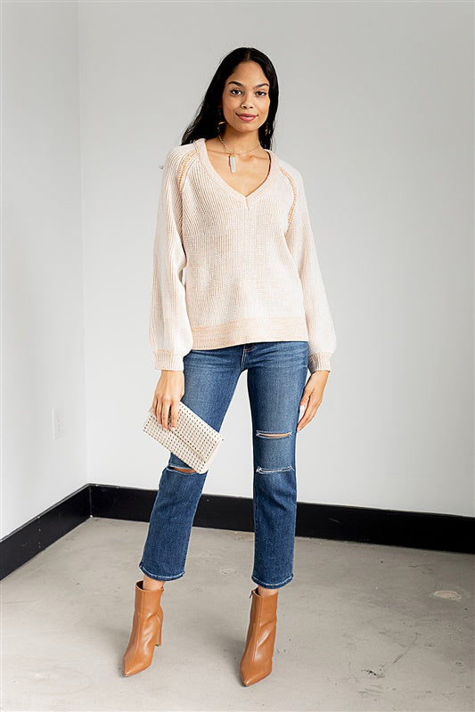 Betsy Contrast Knit Sweater