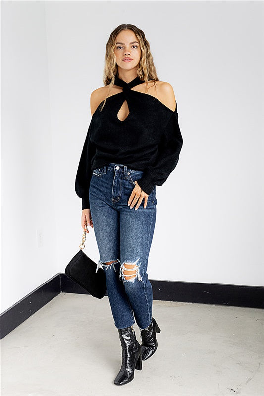 Aria Criss Cross Detail Sweater