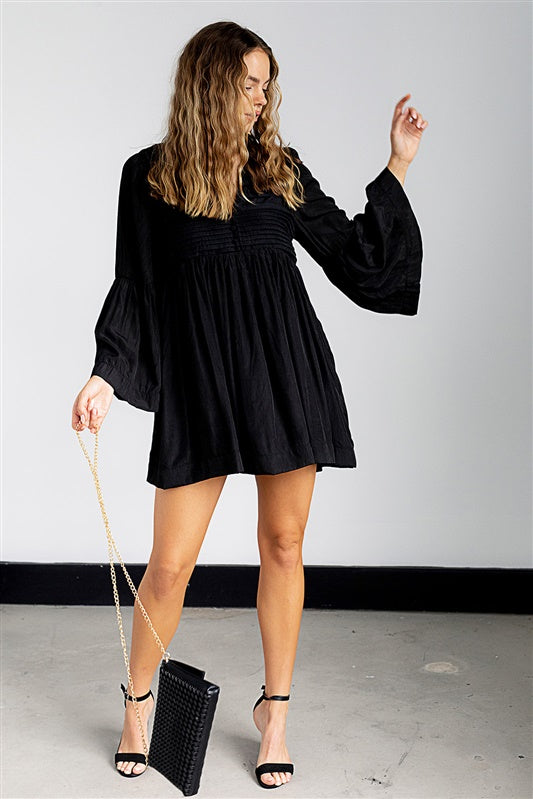 Sidona Pintucked Babydoll Romper