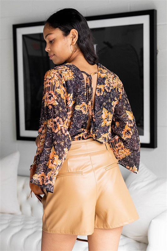 Zeppelin Faux Leather Paperbag Shorts