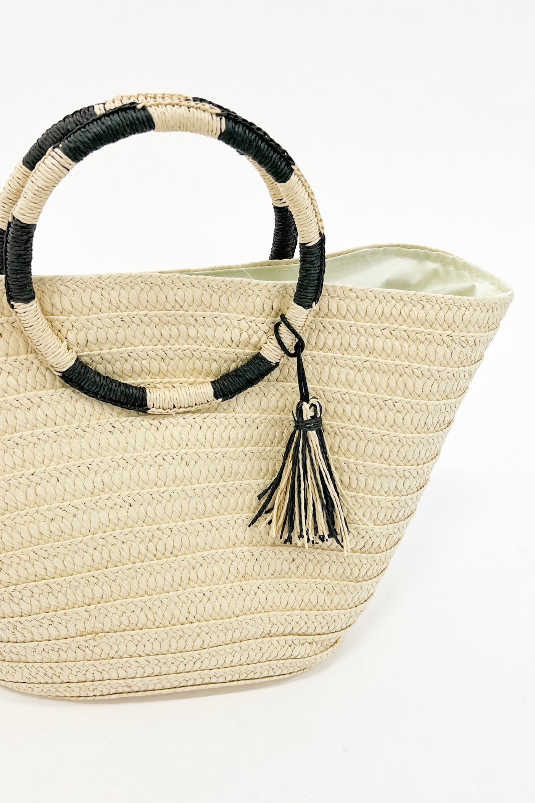 SALE - Audrey Striped Handle Tote