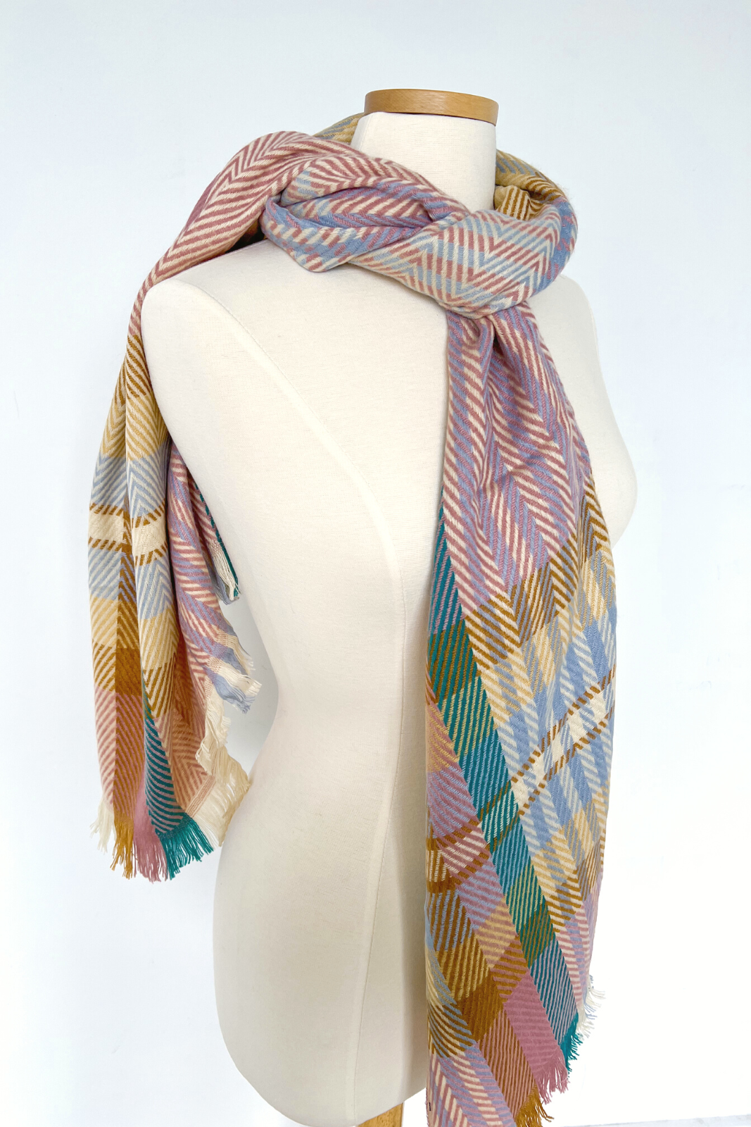 SALE - Ashley Plaid Fringe Scarf