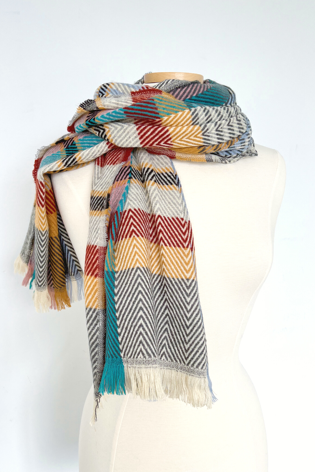 SALE - Ashley Plaid Fringe Scarf