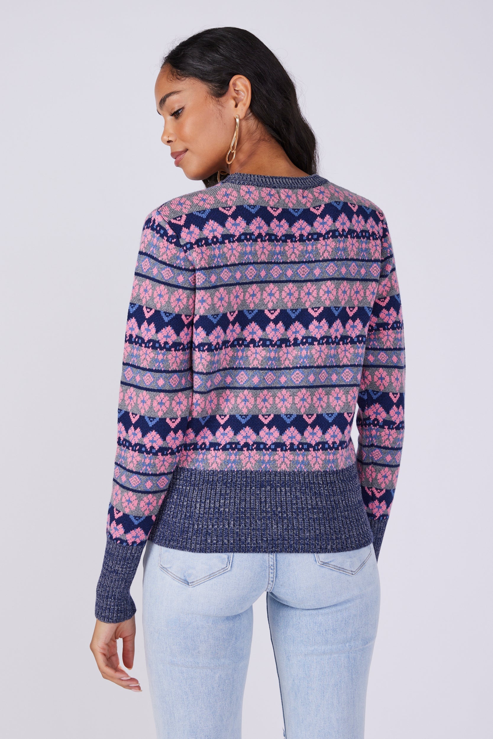 Halston Jacquard Print Sweater