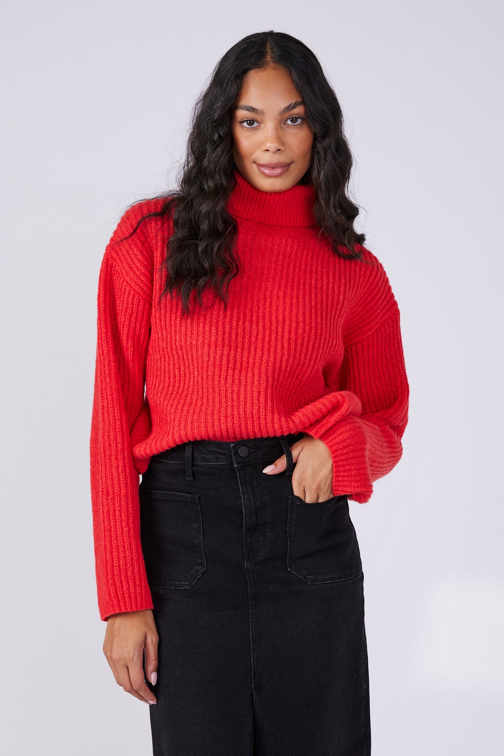 SALE - Sylvie Cropped Turtleneck Sweater