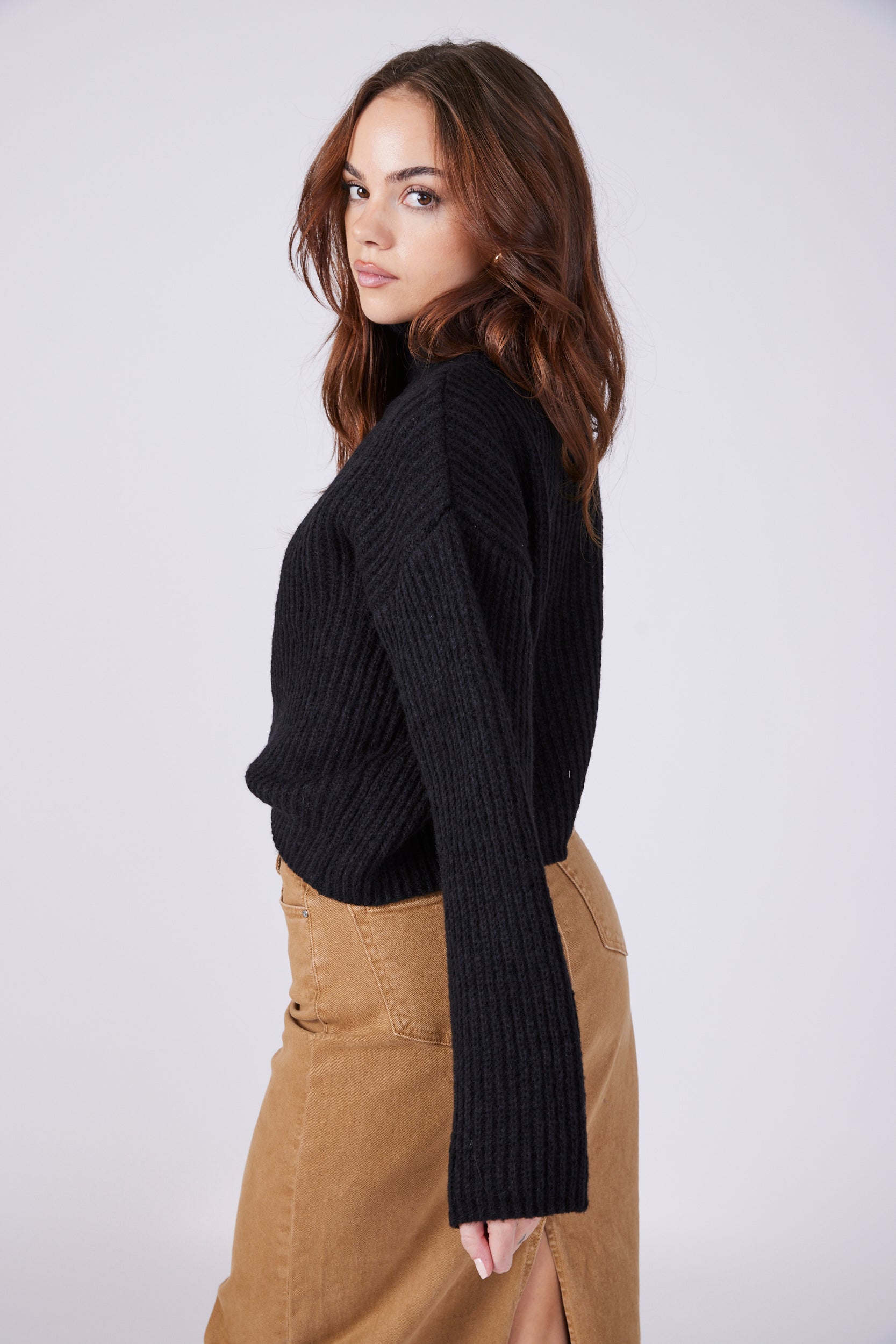 SALE - Sylvie Cropped Turtleneck Sweater