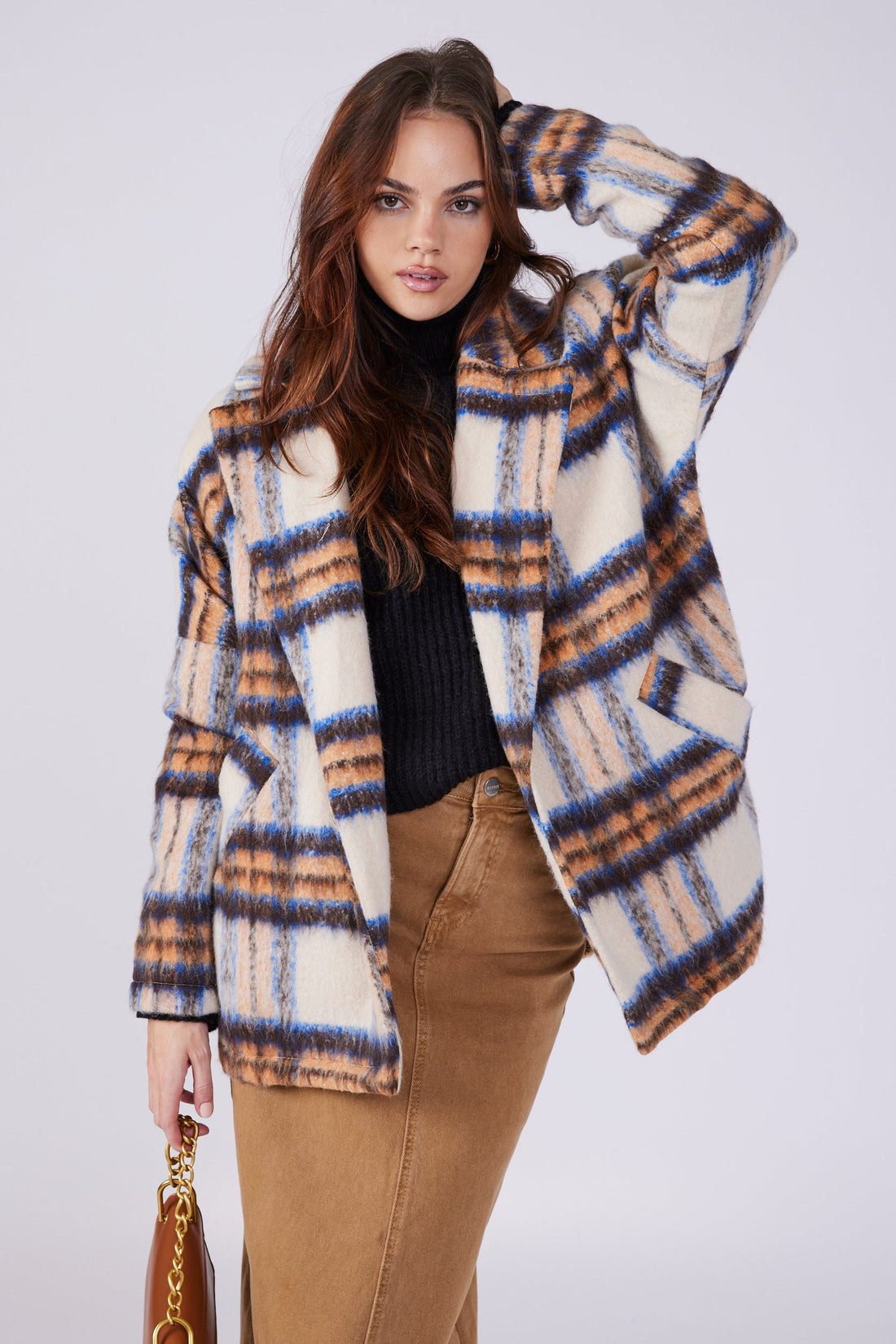 Andrea Plaid Overcoat