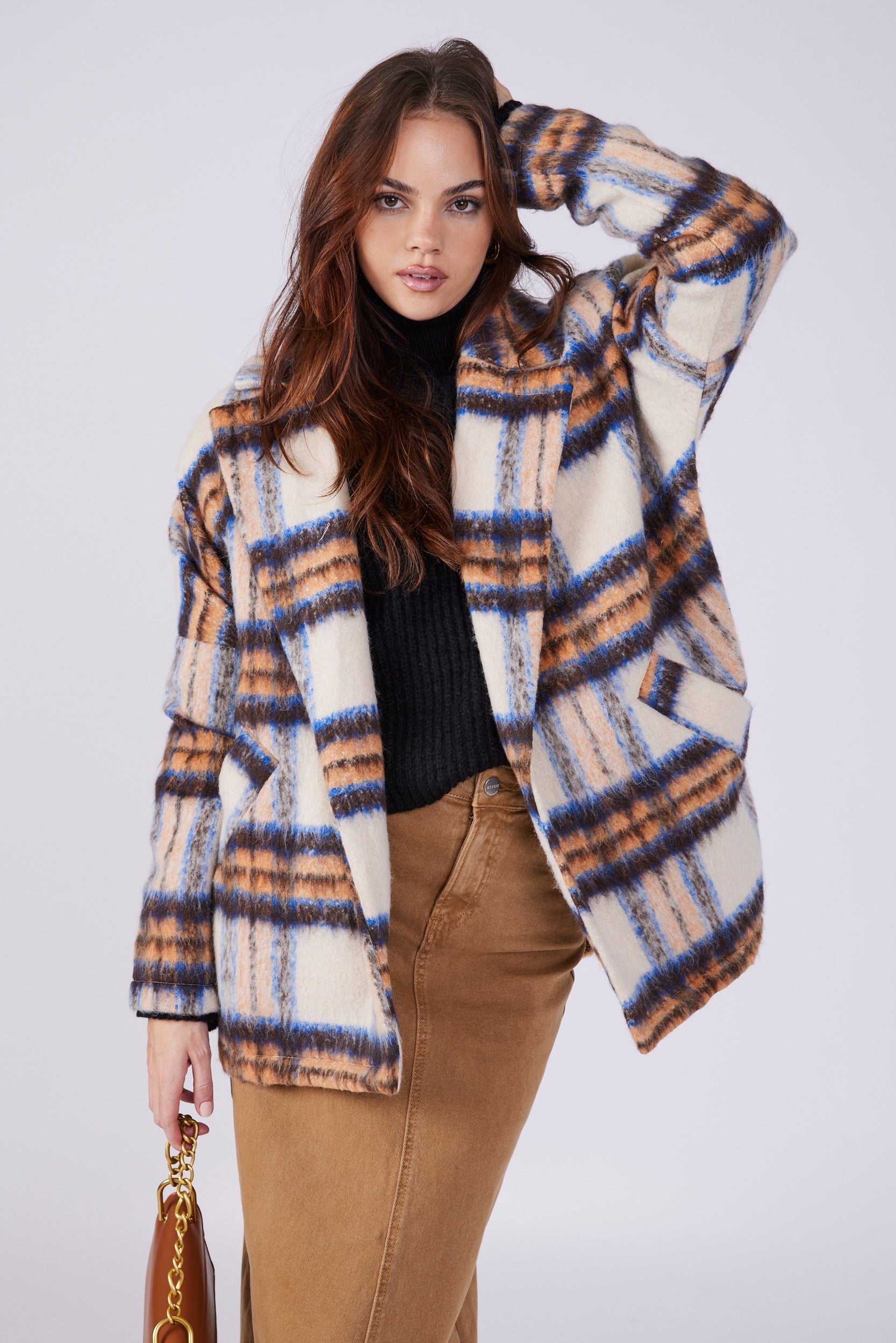 Andrea Plaid Overcoat