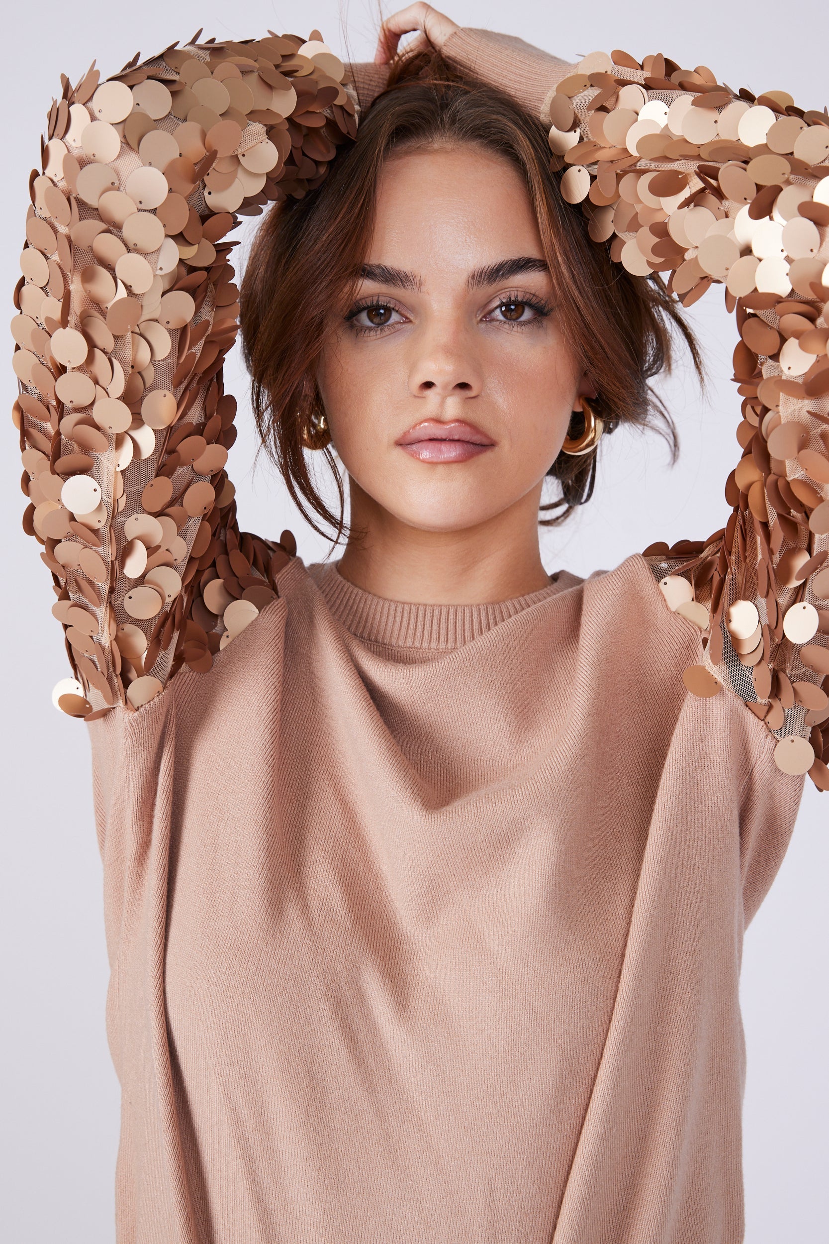 SALE - Luna Sequin Sleeve Sweater