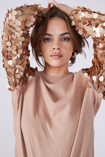 SALE - Luna Sequin Sleeve Sweater