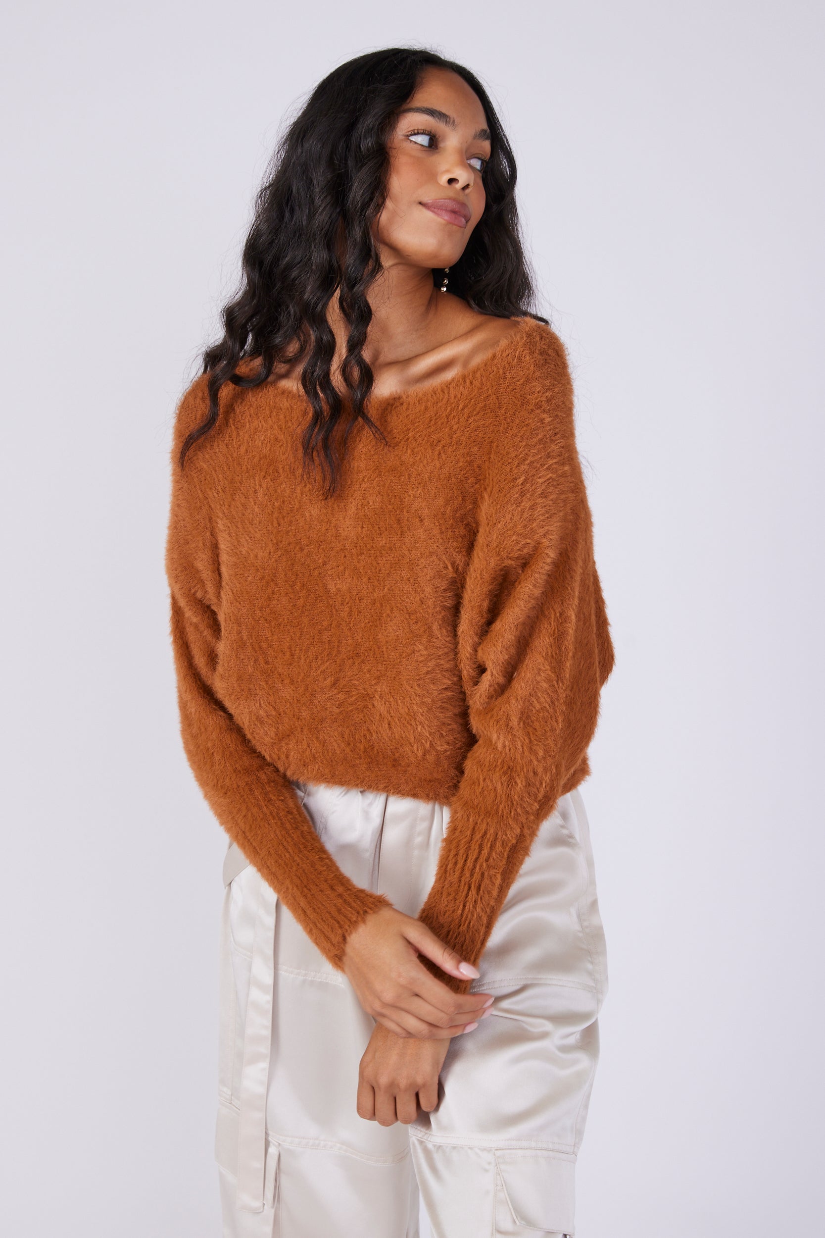SALE - Camila Fuzzy Dolman Sleeve Sweater
