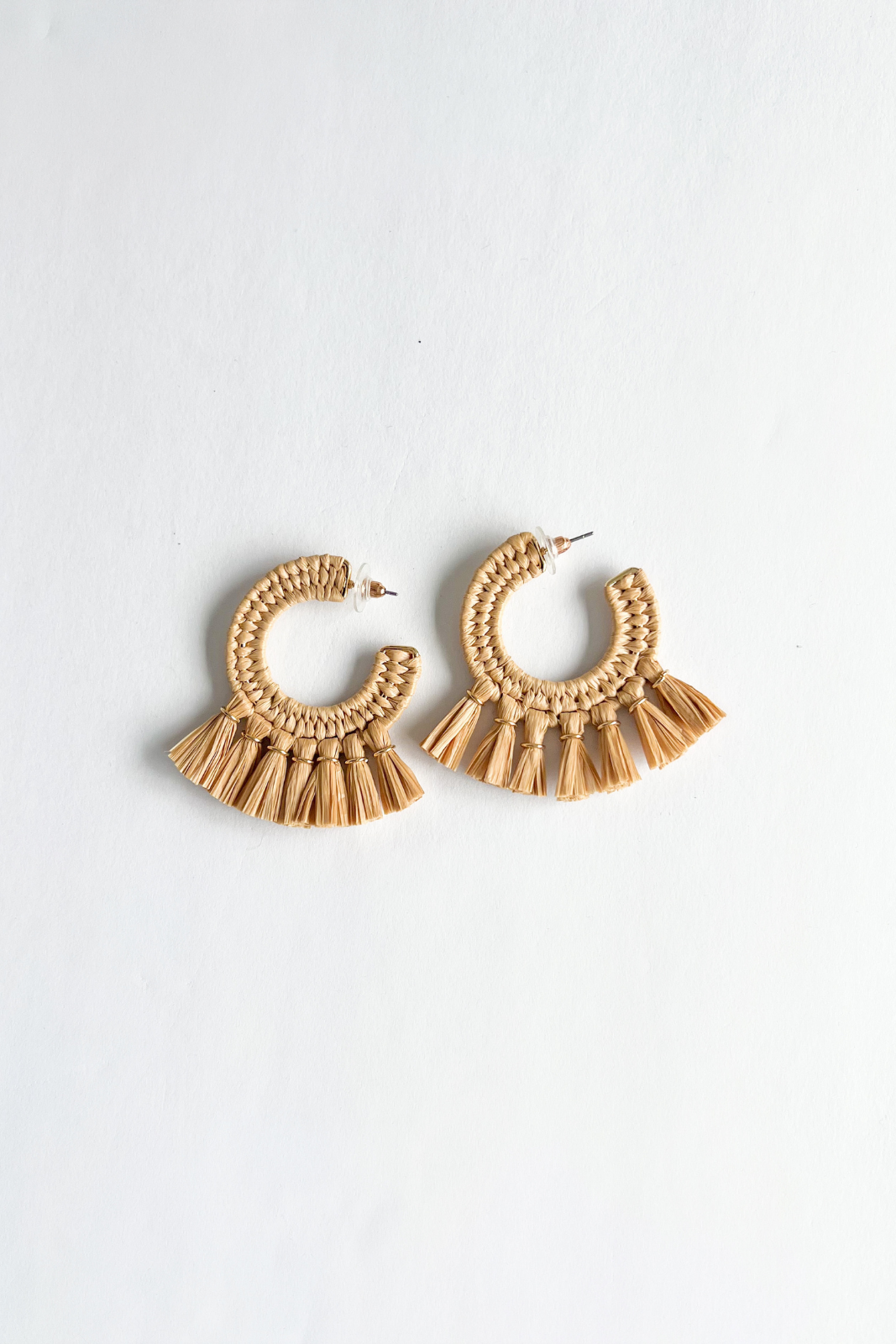 SALE - Nova Raffia Tassel Hoop Earring