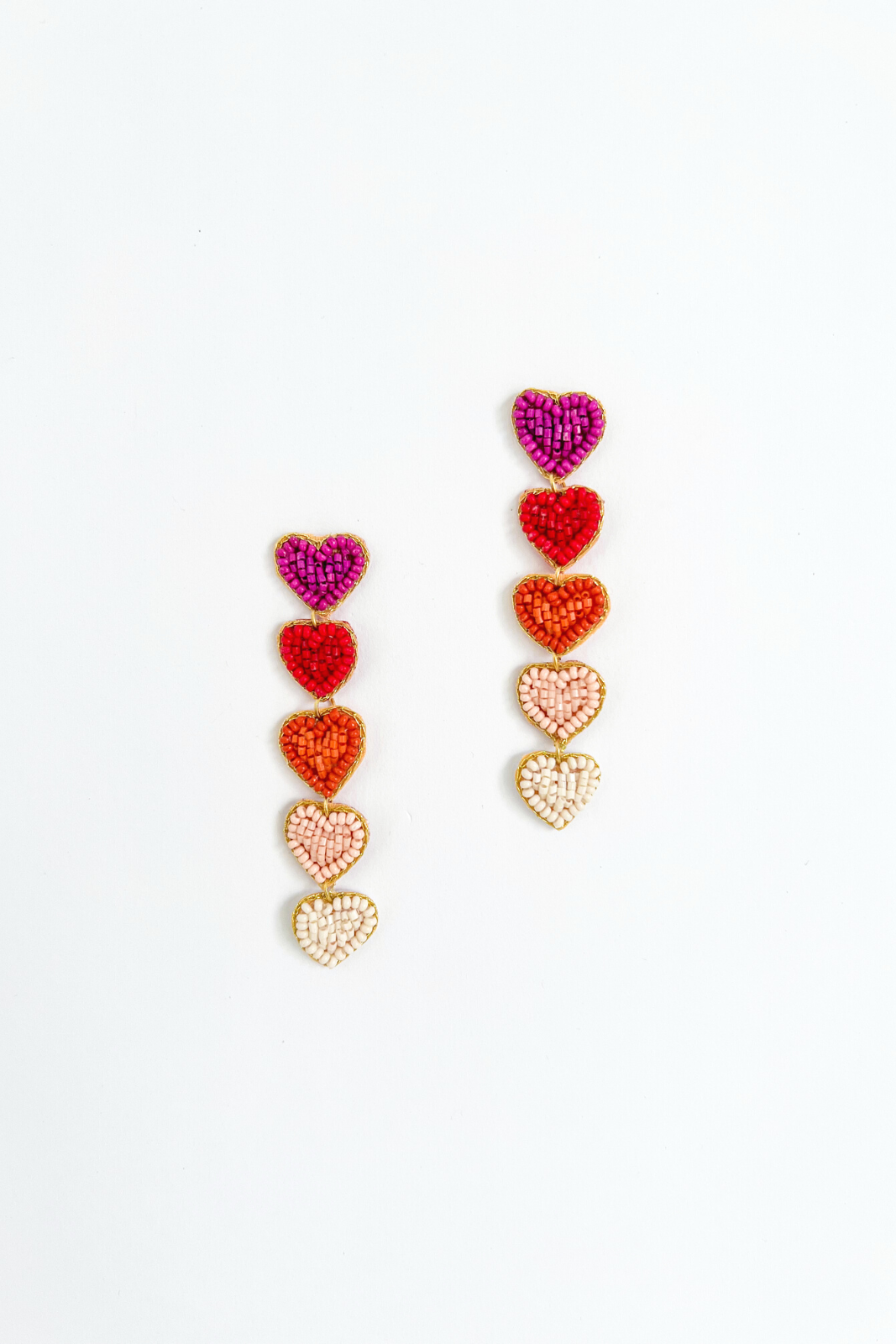 Ink + Alloy Beaded Heart Earrings