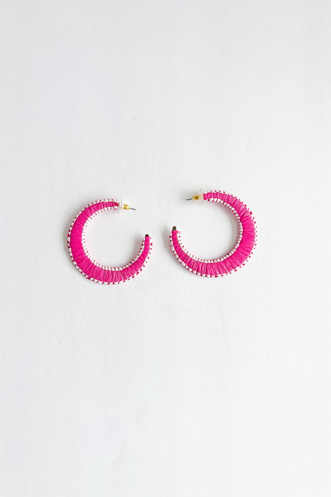 SALE - Quinn Two Tone Raffia Hoops