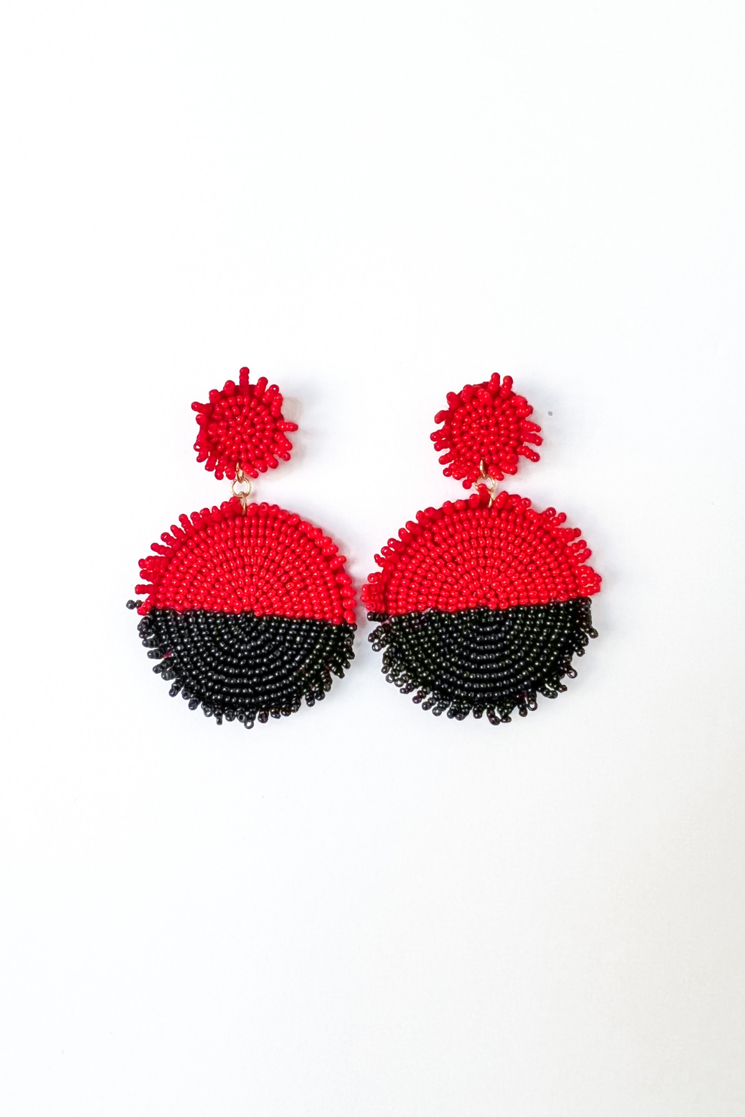 SALE - Lilian Round Beaded Earrings
