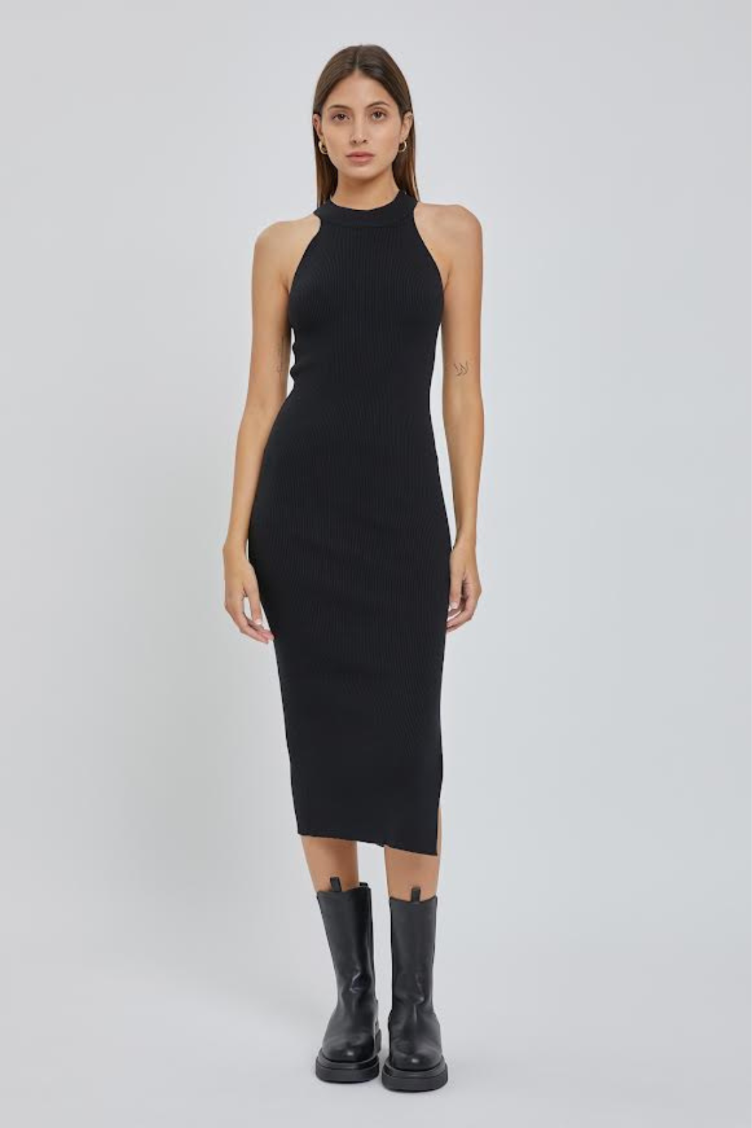 Leah Halter Knit Midi Dress