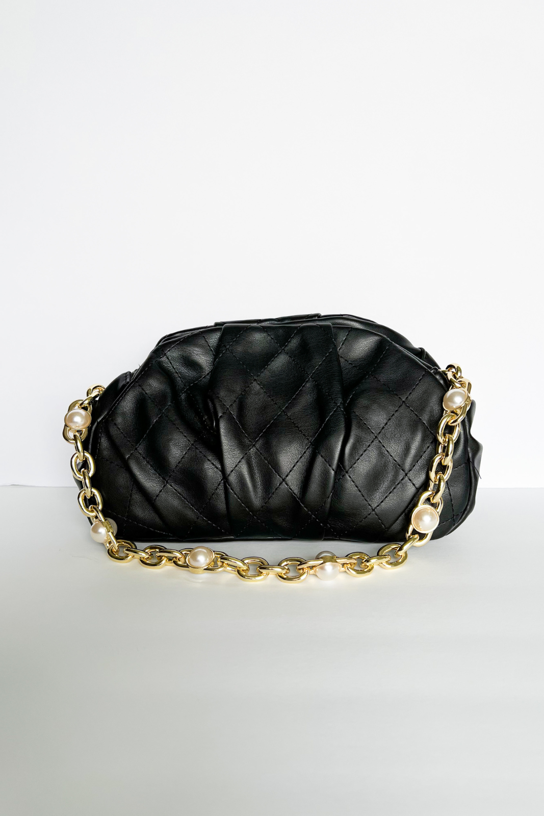 Corrine Quilted Pearl Strap Bag