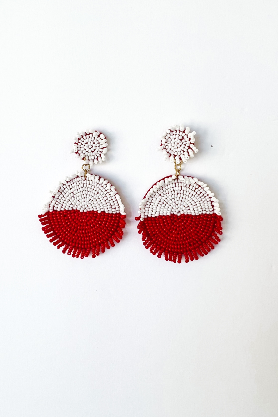 SALE - Lilian Round Beaded Earrings
