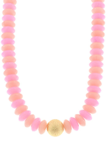 Chantelle Metal and Color Rondelle Beads Necklace