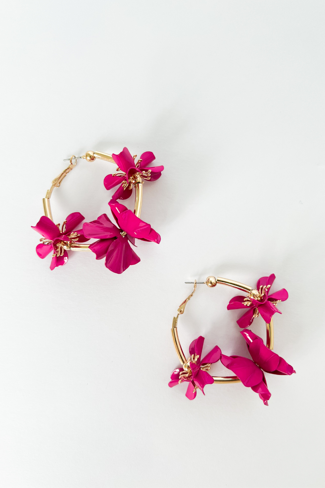 SALE - Livvy Flower Accent Hoop Earrings