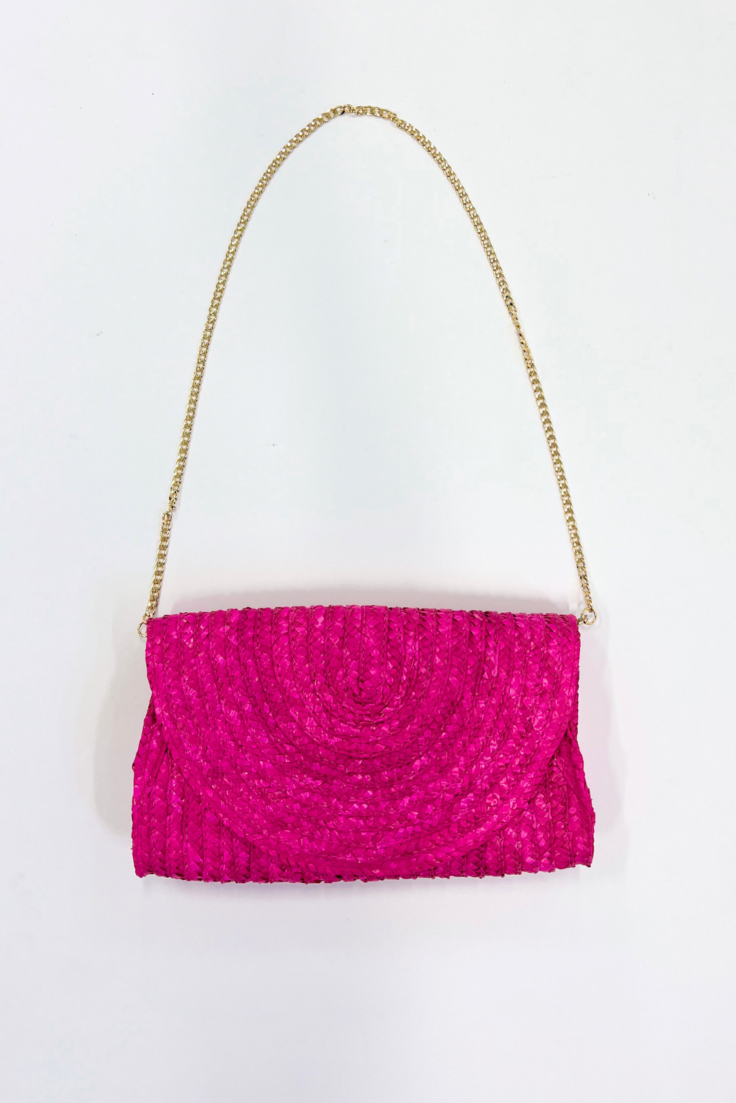 SALE - Zoe Chain Strap Rafia Clutch