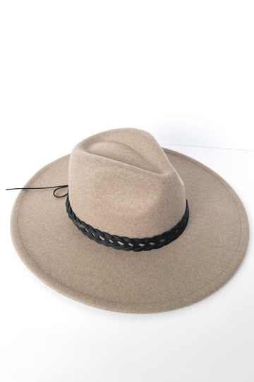 Ruby Black Braid Trim Felt Fedora