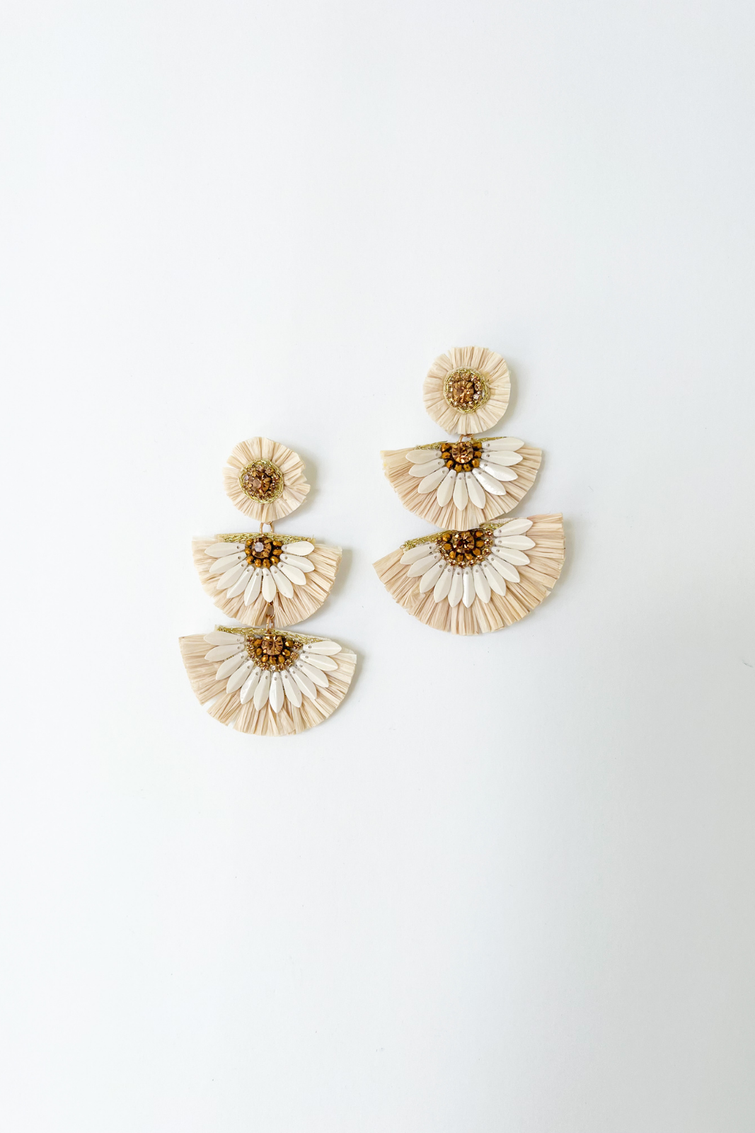 Aria Raffia Fan Earring