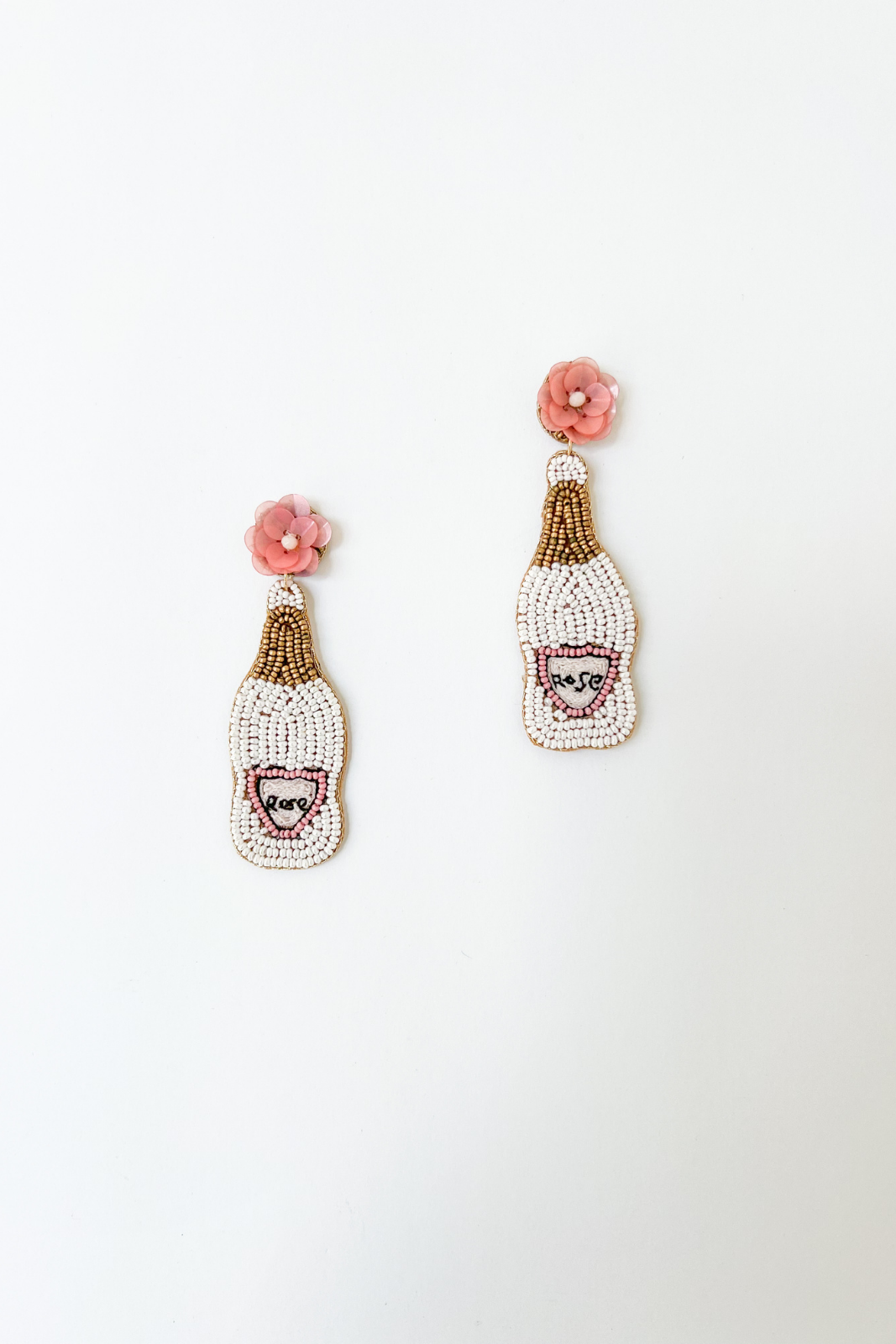 SALE - Emilia Flower & Champagne Bottle Earring