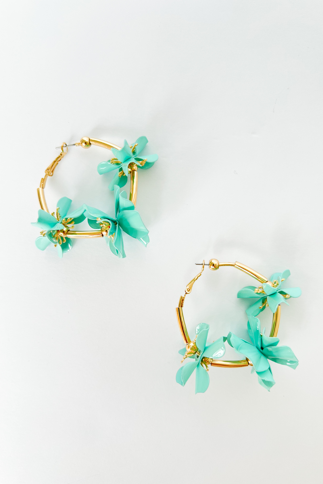 SALE - Livvy Flower Accent Hoop Earrings