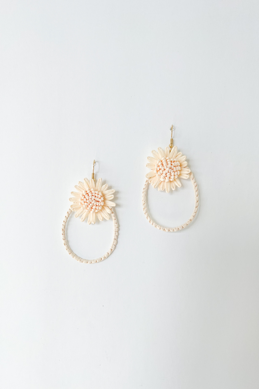SALE - Skylar Raffia Flower Teardrop Earring