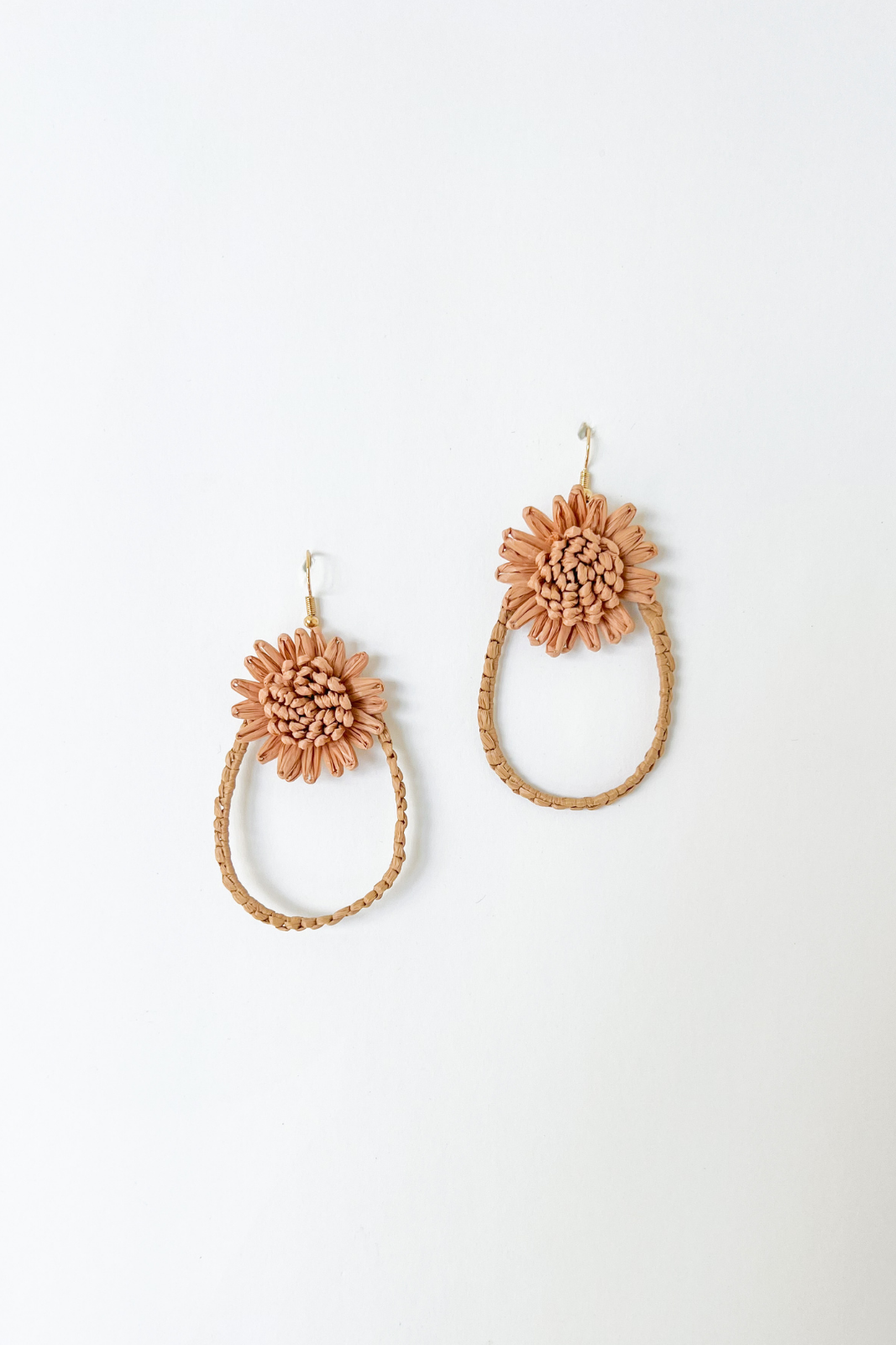 SALE - Skylar Raffia Flower Teardrop Earring
