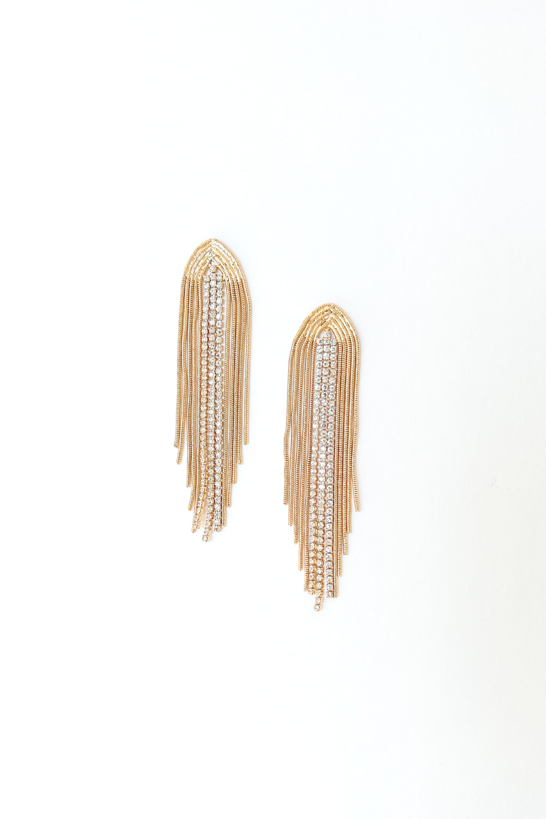 Carrie Crystal and Chain Earrings