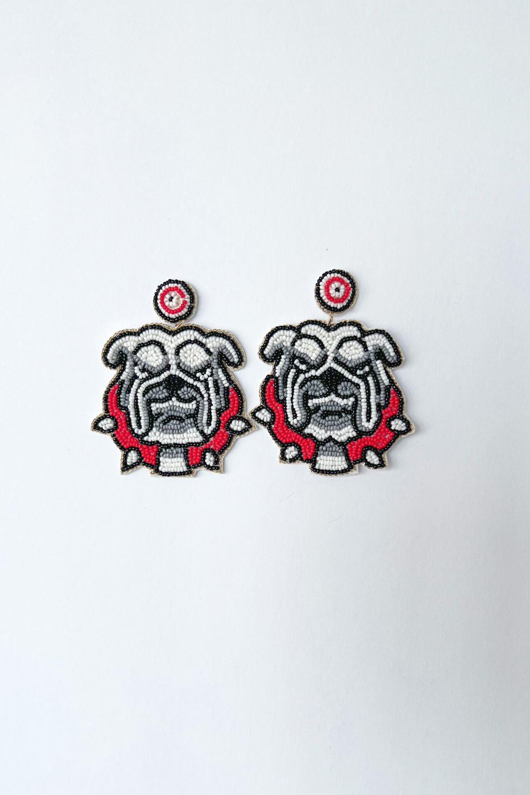 Bulldog Beaded Earrings