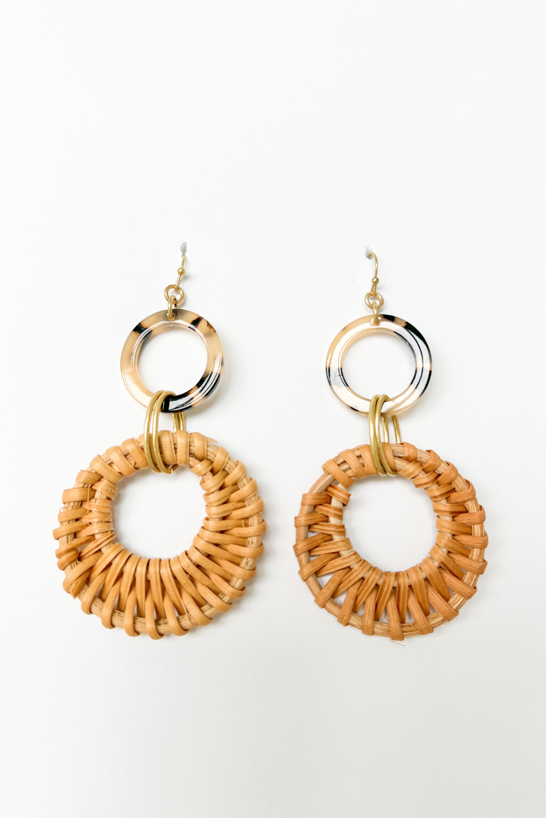 SALE - Julia Ratan & Acrylic Circle Earrings