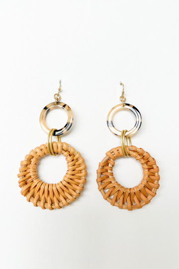 SALE - Julia Ratan & Acrylic Circle Earrings