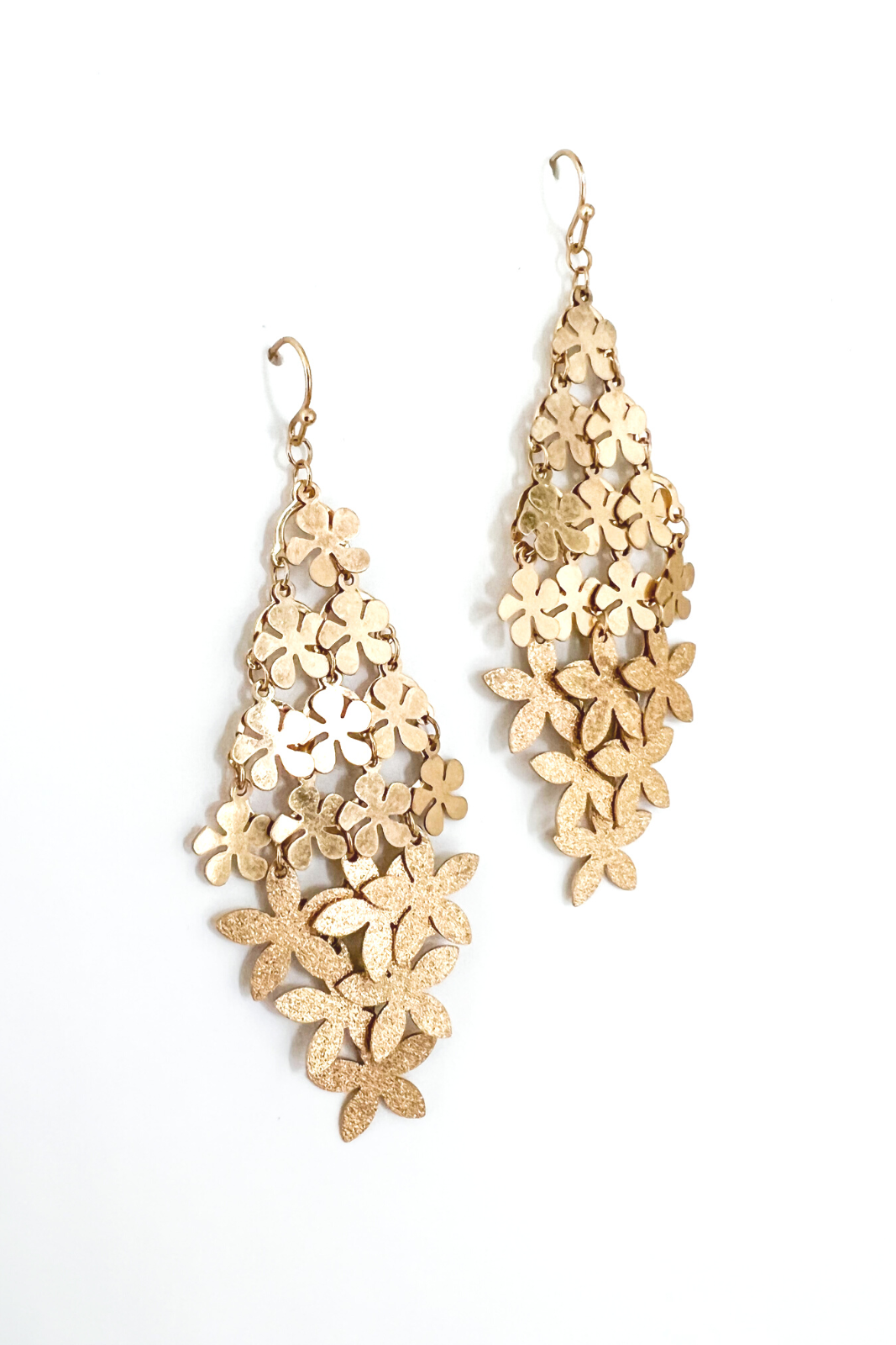 Layla Textured Flower Drop Earrings