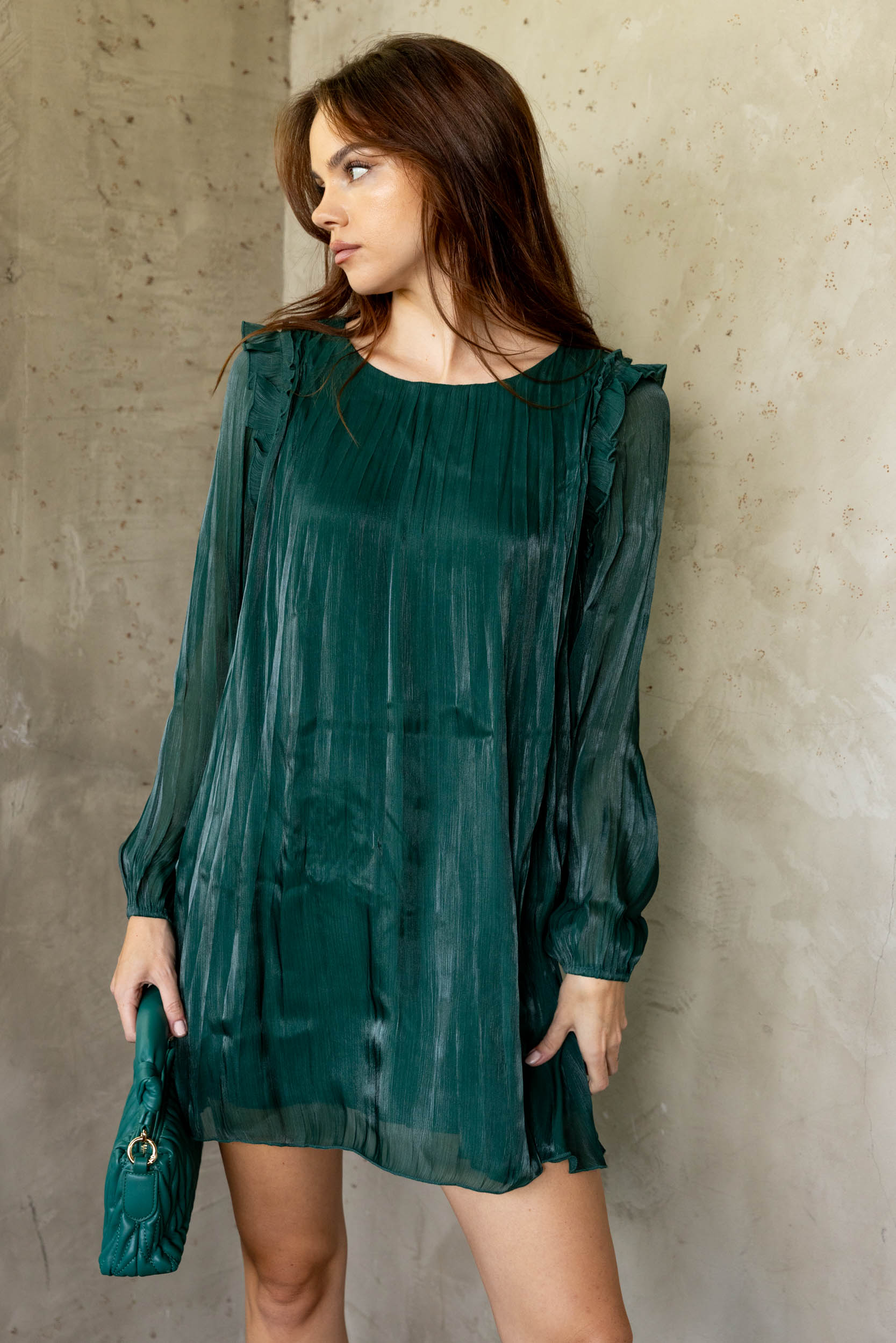 SALE - Sarah Pleated Mini Dress