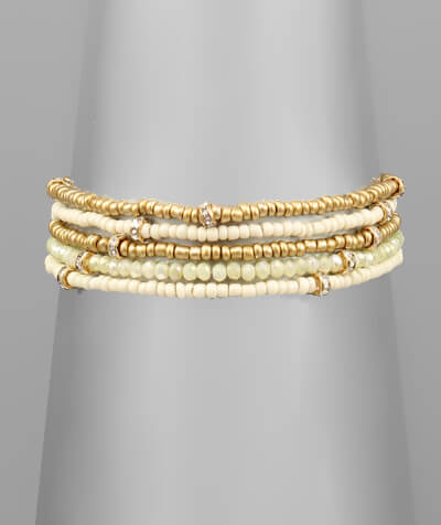 Laurel Beaded Stack Bracelet