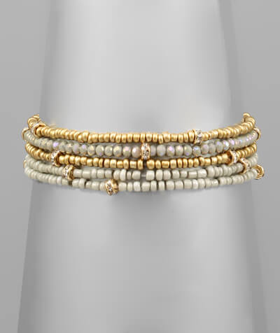 Laurel Beaded Stack Bracelet