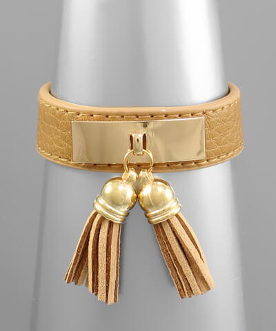 Opal Leather Cuff
