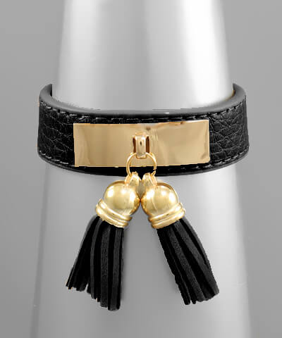 Opal Leather Cuff