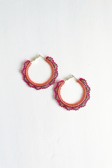 SALE - Ink + Alloy Crochet Hoop Earring