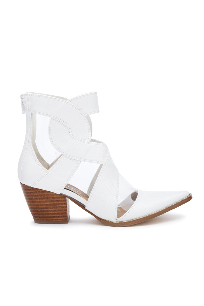 White Haute Bootie