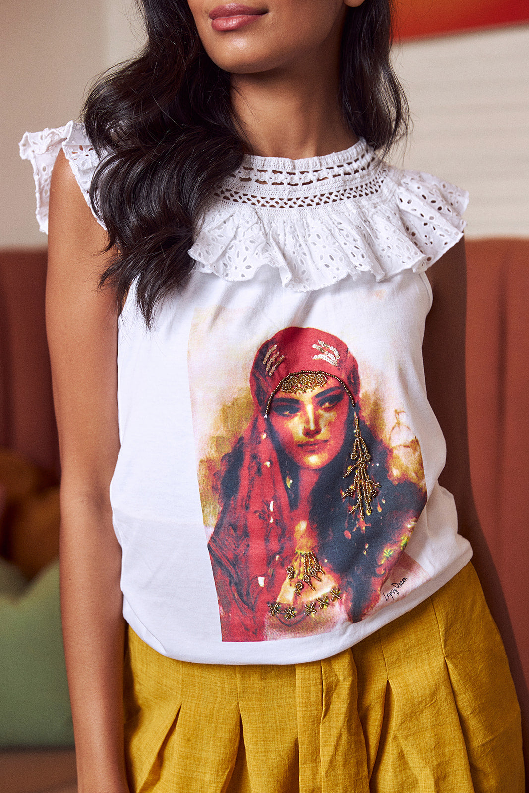 Antigua Eyelet Printed Tank
