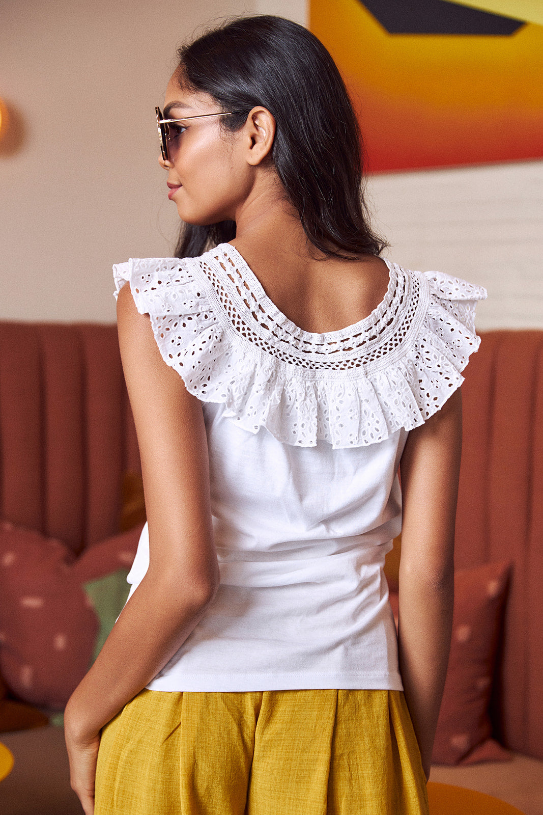 Antigua Eyelet Printed Tank