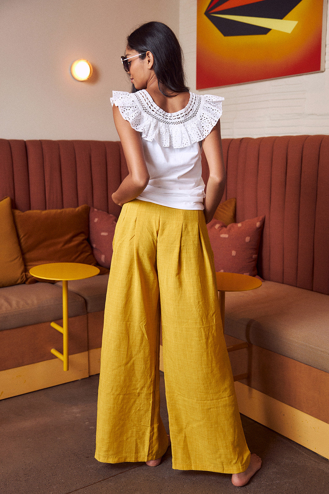 Capri Tie Waist Wide Leg Pant