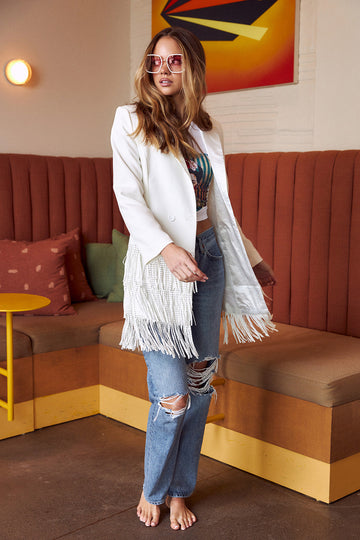 Barbados Fringe Blazer Dress