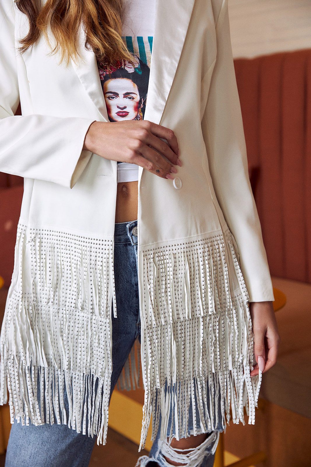 Barbados Fringe Blazer Dress
